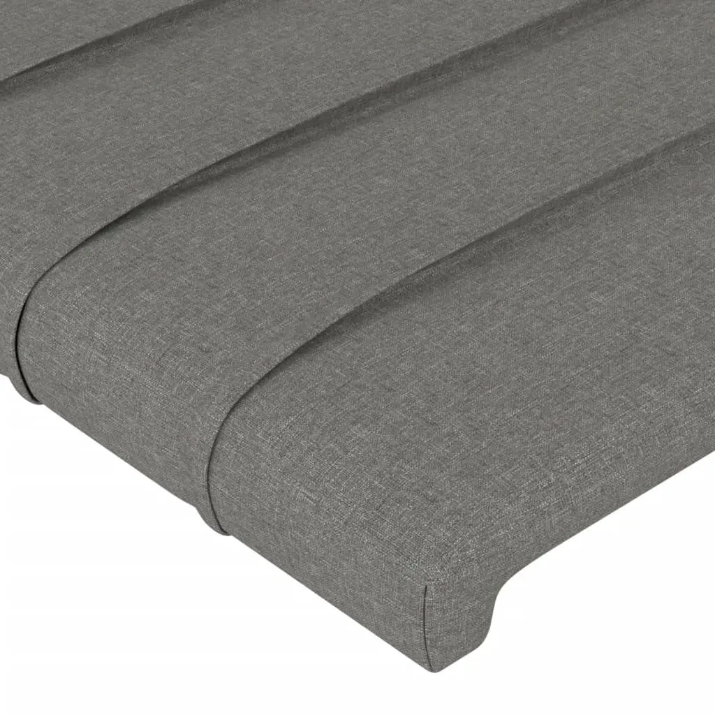 Grey Fabric Double Bed Frame with Adjustable Headboard