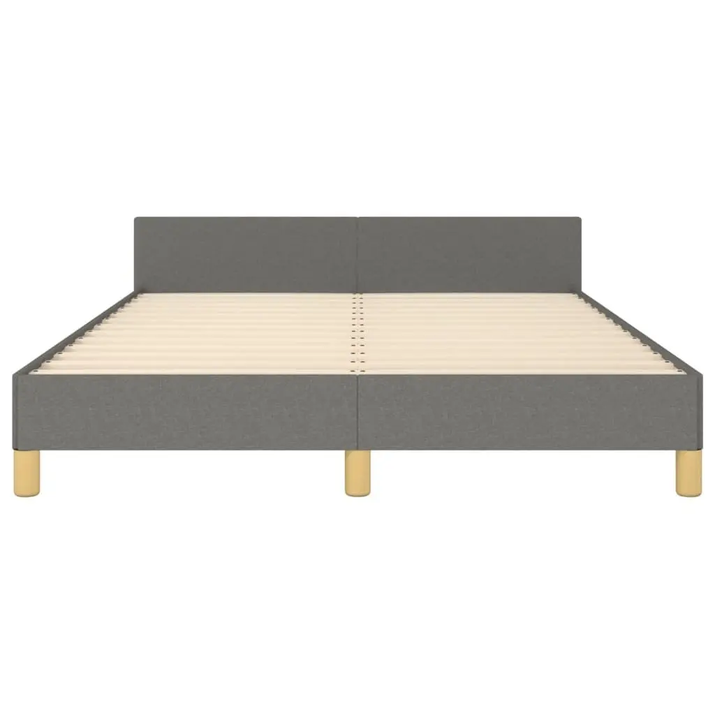 Grey Fabric Double Bed Frame with Headboard 137x187cm
