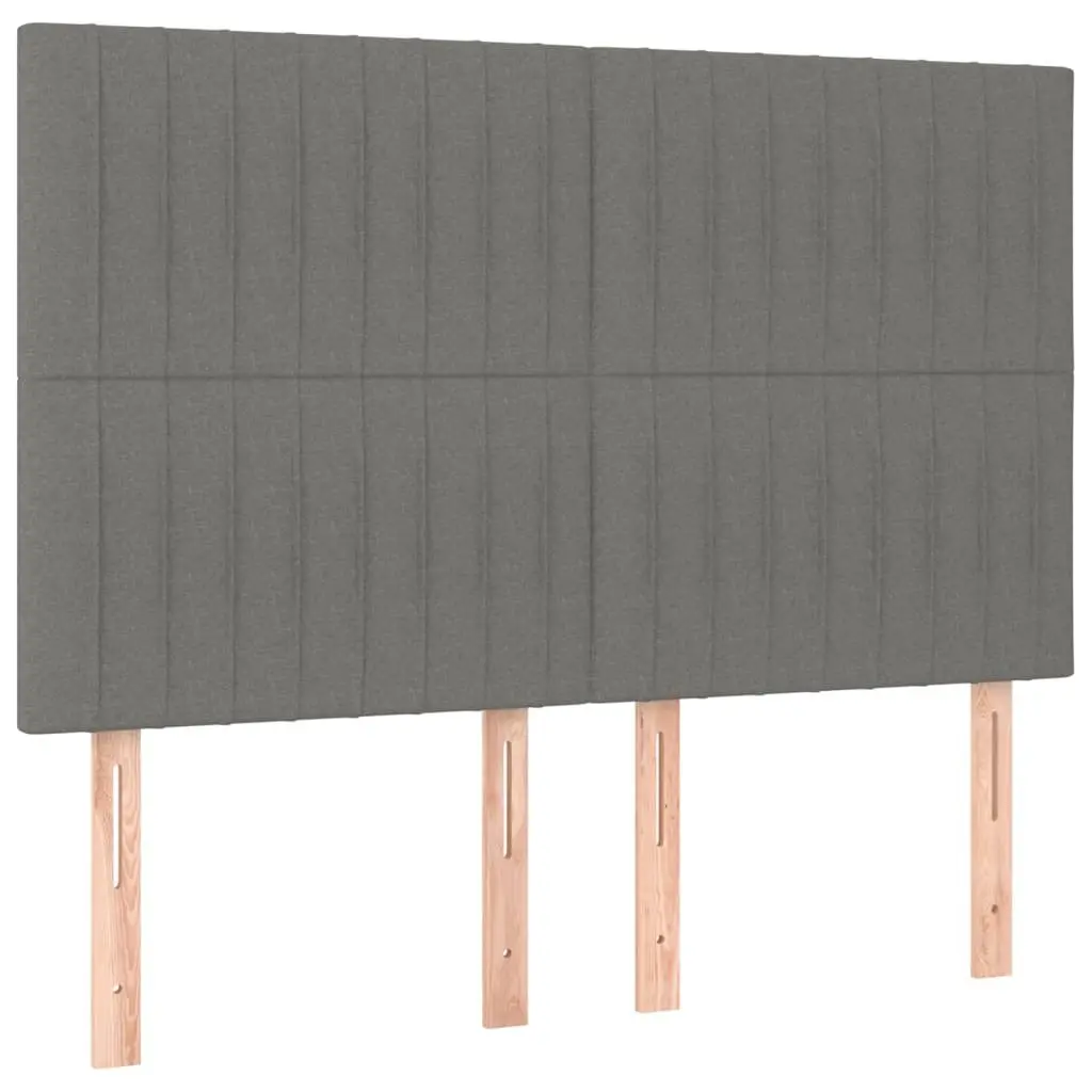 Grey Fabric Double Bed Frame with Headboard 137x187cm