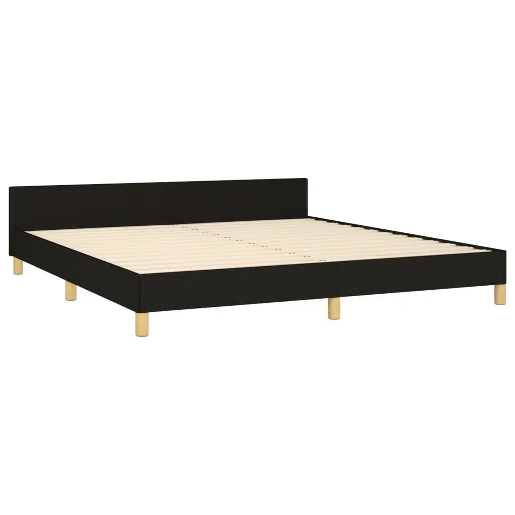 Black Fabric Queen Bed Frame with Adjustable Headboard 152x203cm