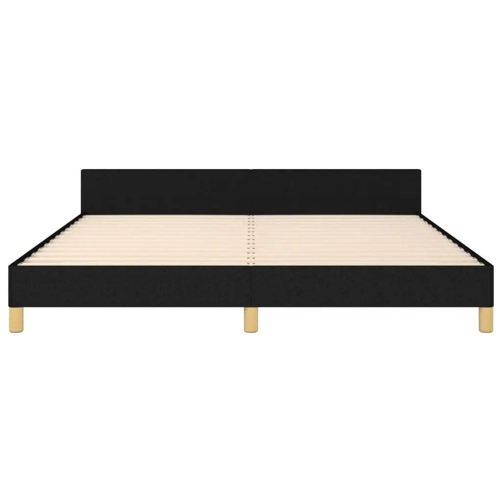 Black Fabric Queen Bed Frame with Adjustable Headboard 152x203cm