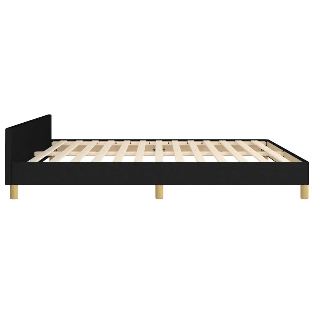 Black Fabric Queen Bed Frame with Adjustable Headboard 152x203cm