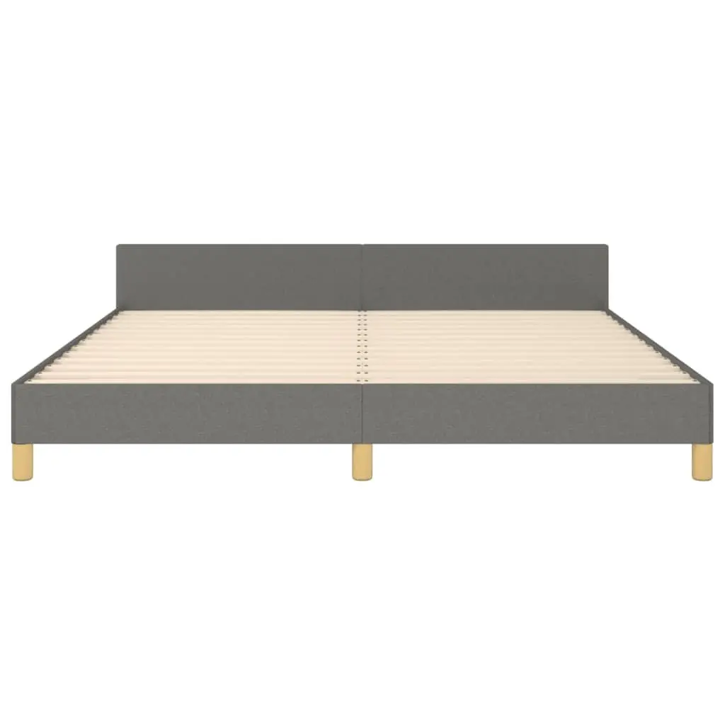 Grey Fabric Queen Bed Frame with Adjustable Headboard