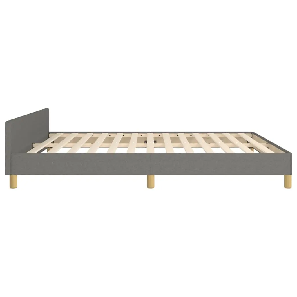 Grey Fabric Queen Bed Frame with Adjustable Headboard
