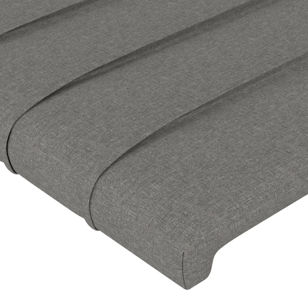 Queen Bed Frame Fabric Dark Grey Adjustable Headboard Plywood Slats