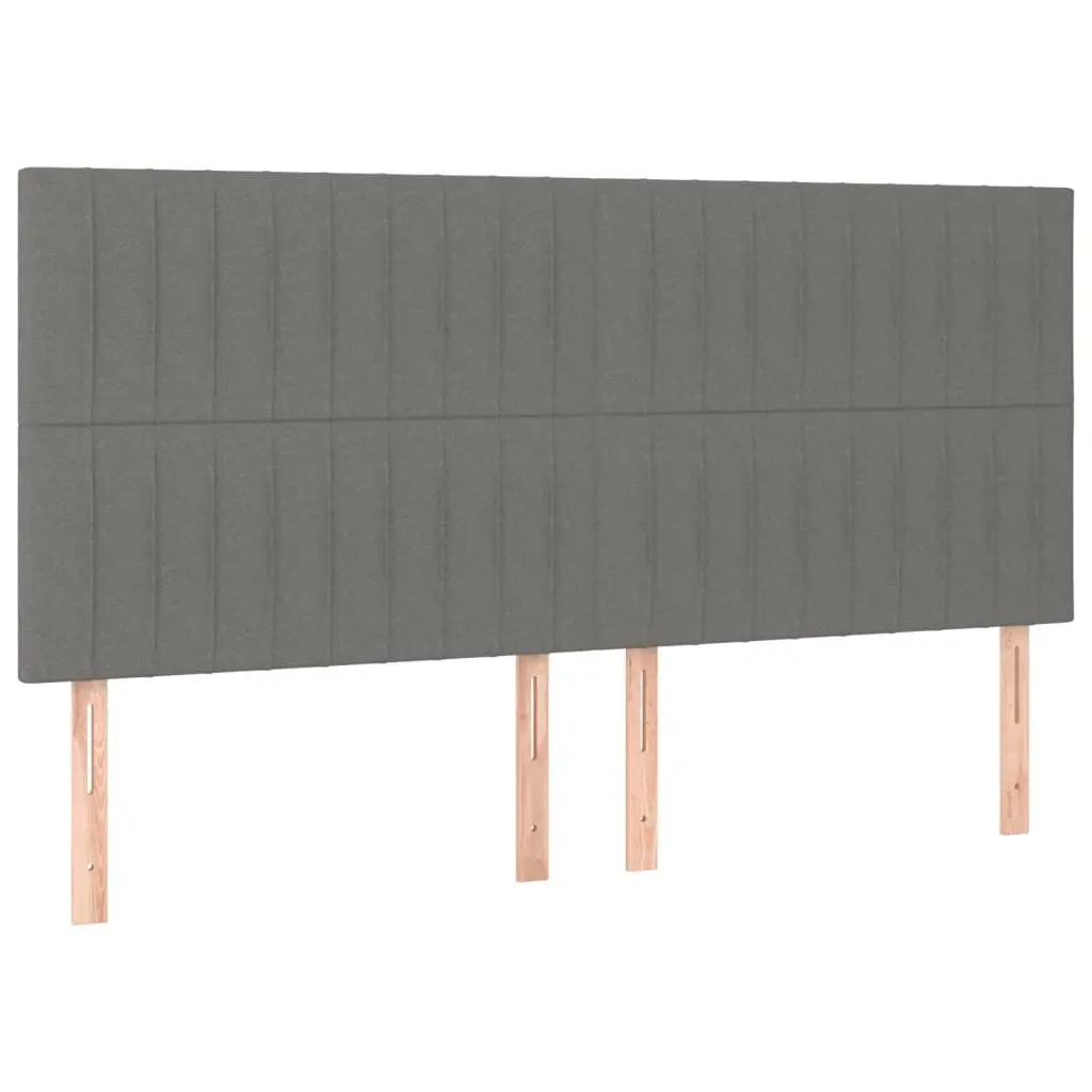 Fabric Bed Frame Grey Adjustable Headboard 152x203cm Queen Size Bedroom Furniture