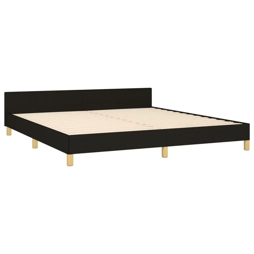 Queen Bed Frame Black Fabric 152x203 cm