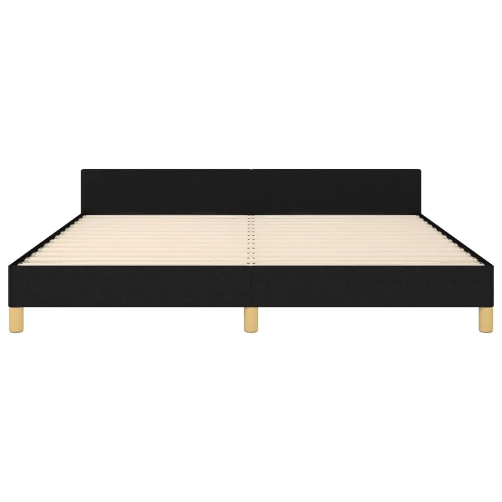 Queen Bed Frame Black Fabric 152x203 cm