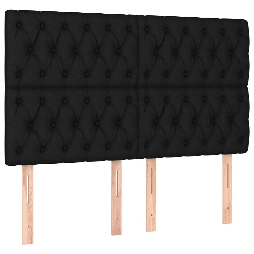 Queen Bed Frame Black Fabric 152x203 cm