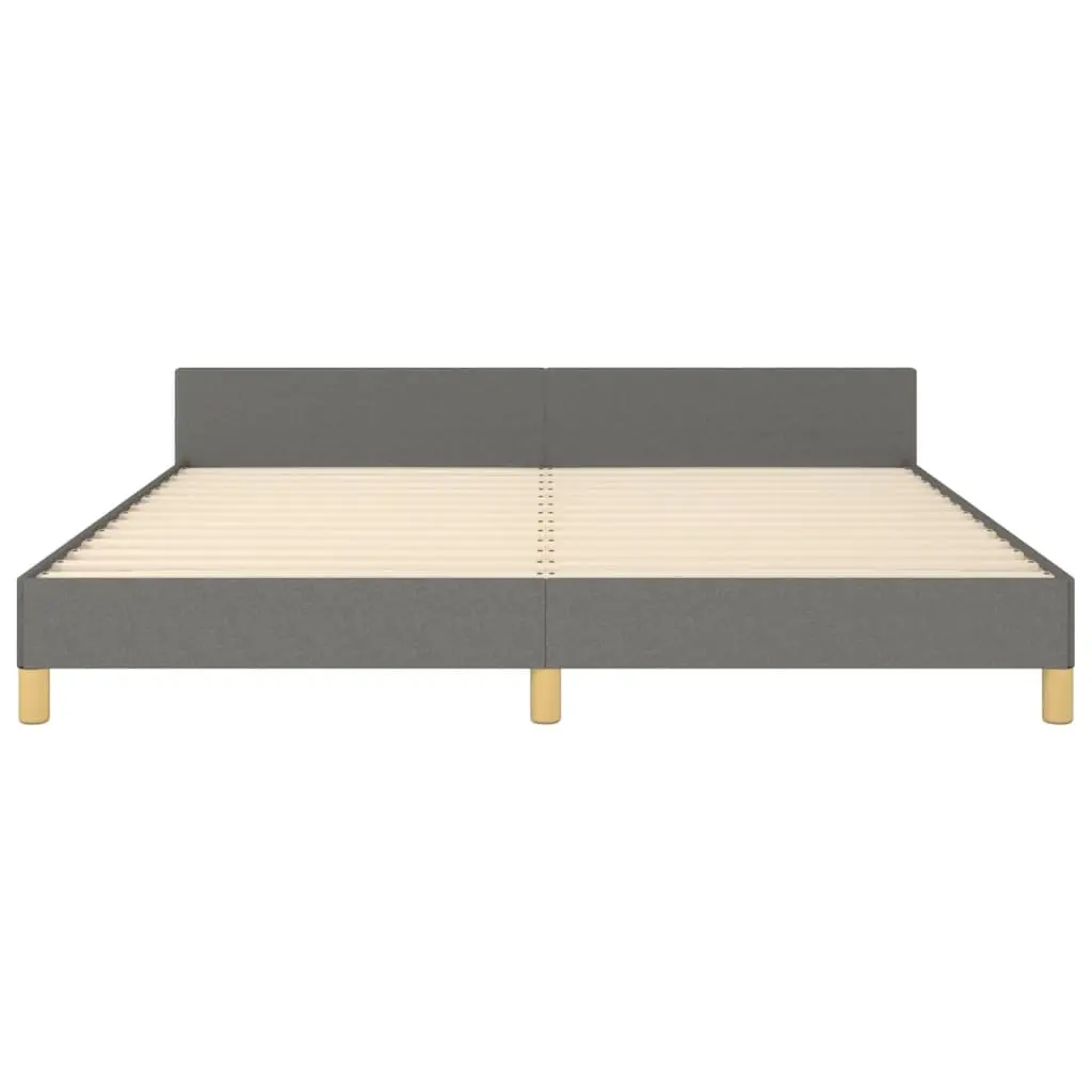 Grey Fabric Queen Bed Frame with Adjustable Headboard