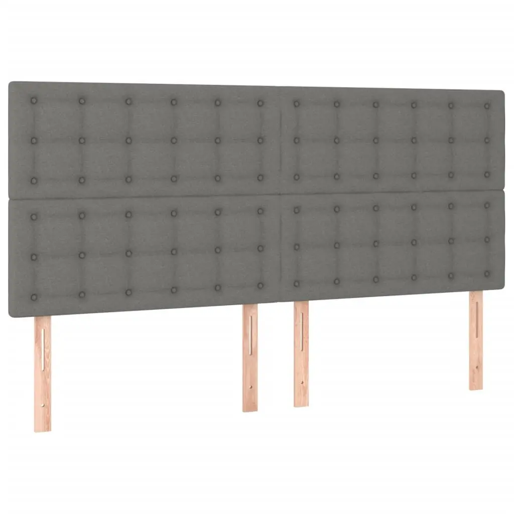 Grey Fabric Queen Bed Frame with Adjustable Headboard