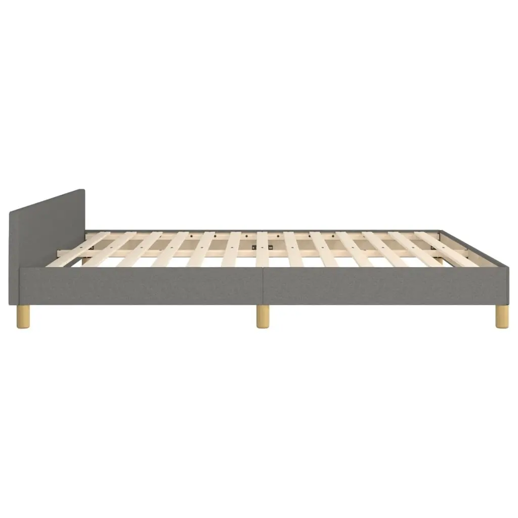 Grey Fabric Queen Bed Frame with Adjustable Headboard
