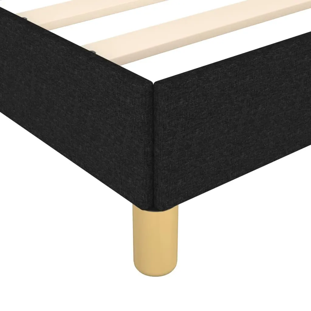 Black Fabric Upholstered Queen Bed Frame with Headboard