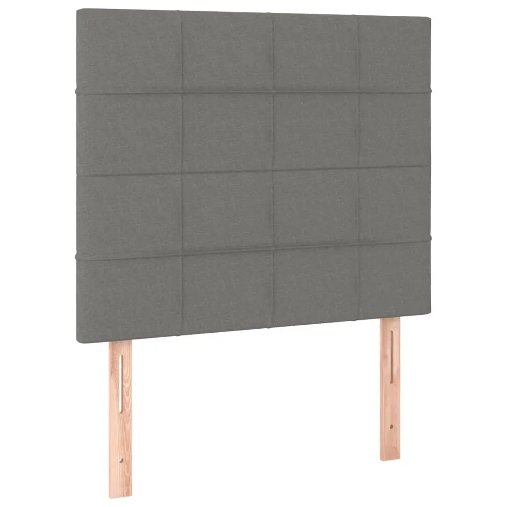 King Single Bed Frame with Adjustable Grey Fabric Headboard