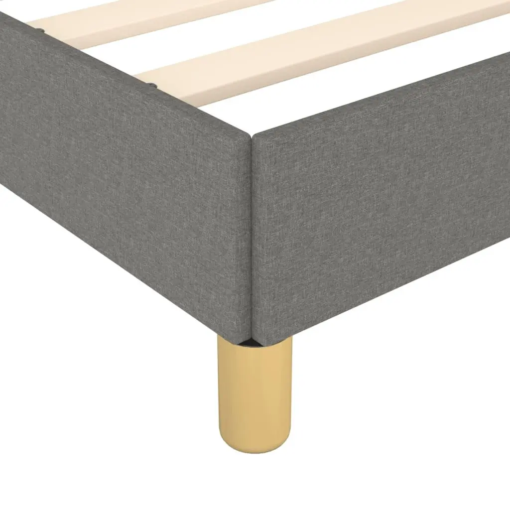 King Single Bed Frame with Adjustable Grey Fabric Headboard