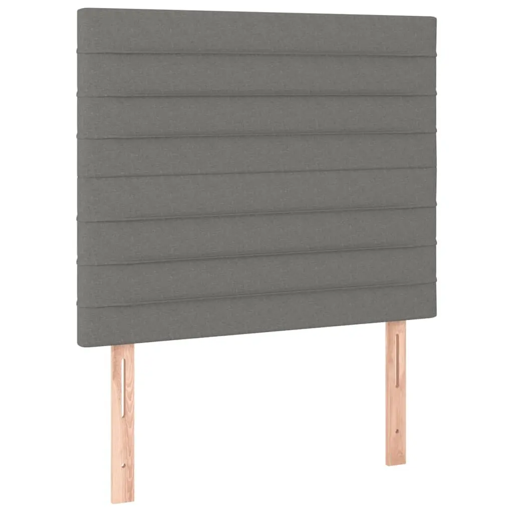 King Single Bed Frame with Adjustable Grey Fabric Headboard