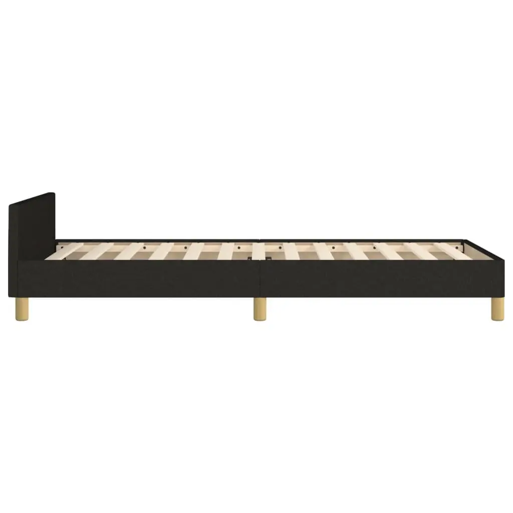 King Single Size Bed Frame with Black Fabric Headboard