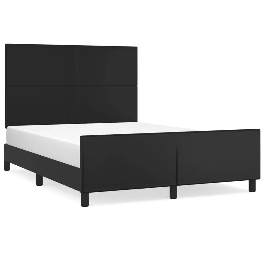 Black Faux Leather Double Bed Frame 137x187cm