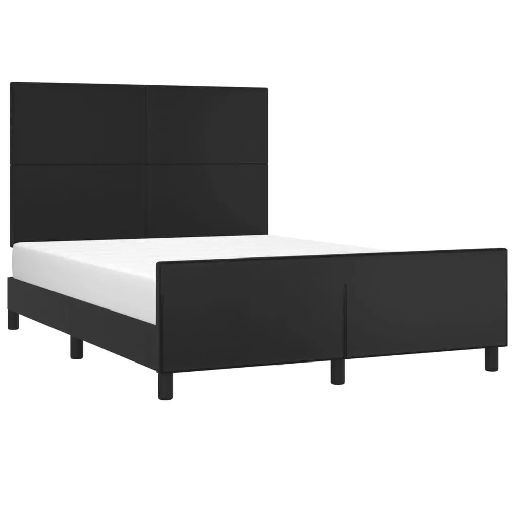 Black Faux Leather Double Bed Frame 137x187cm