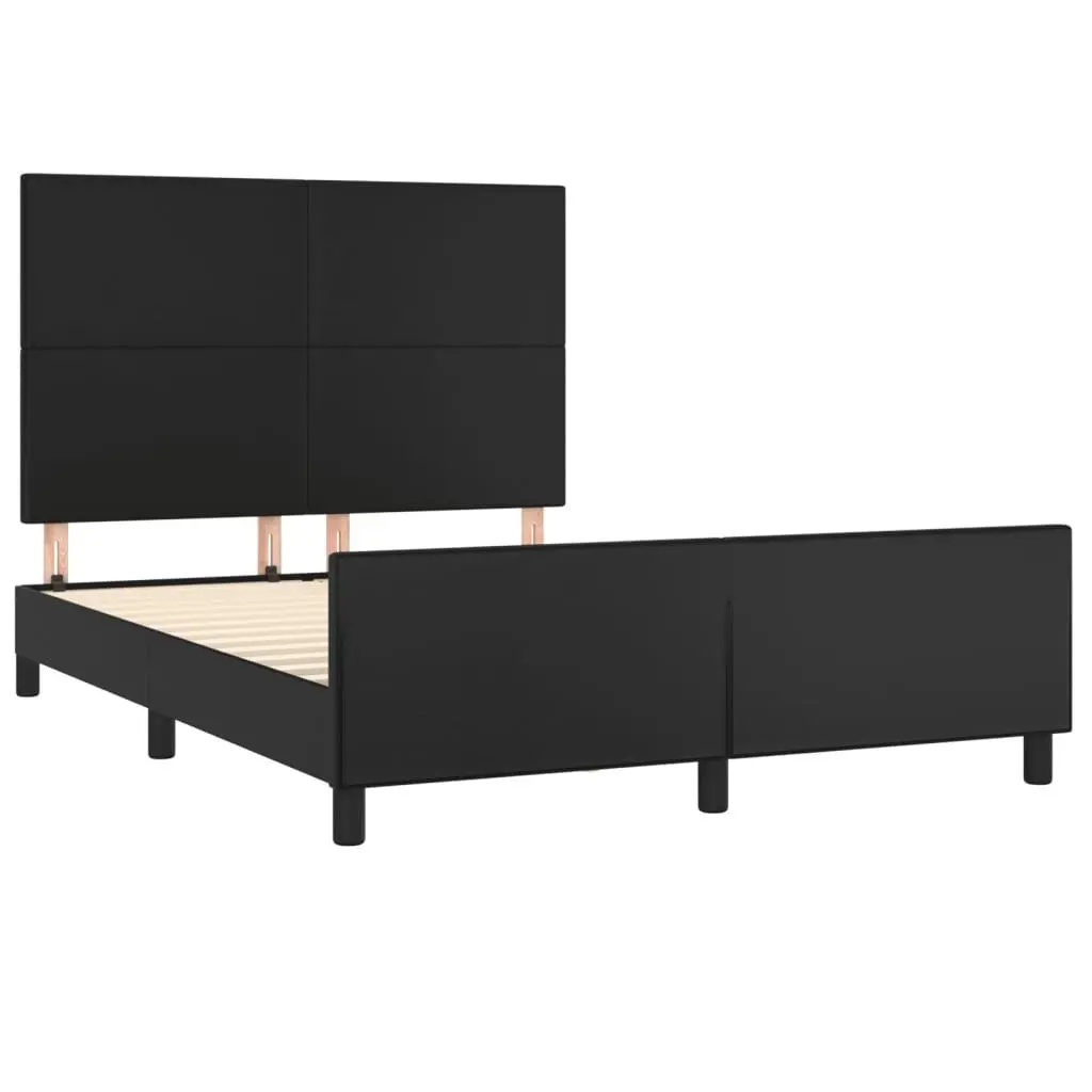 Black Faux Leather Double Bed Frame 137x187cm