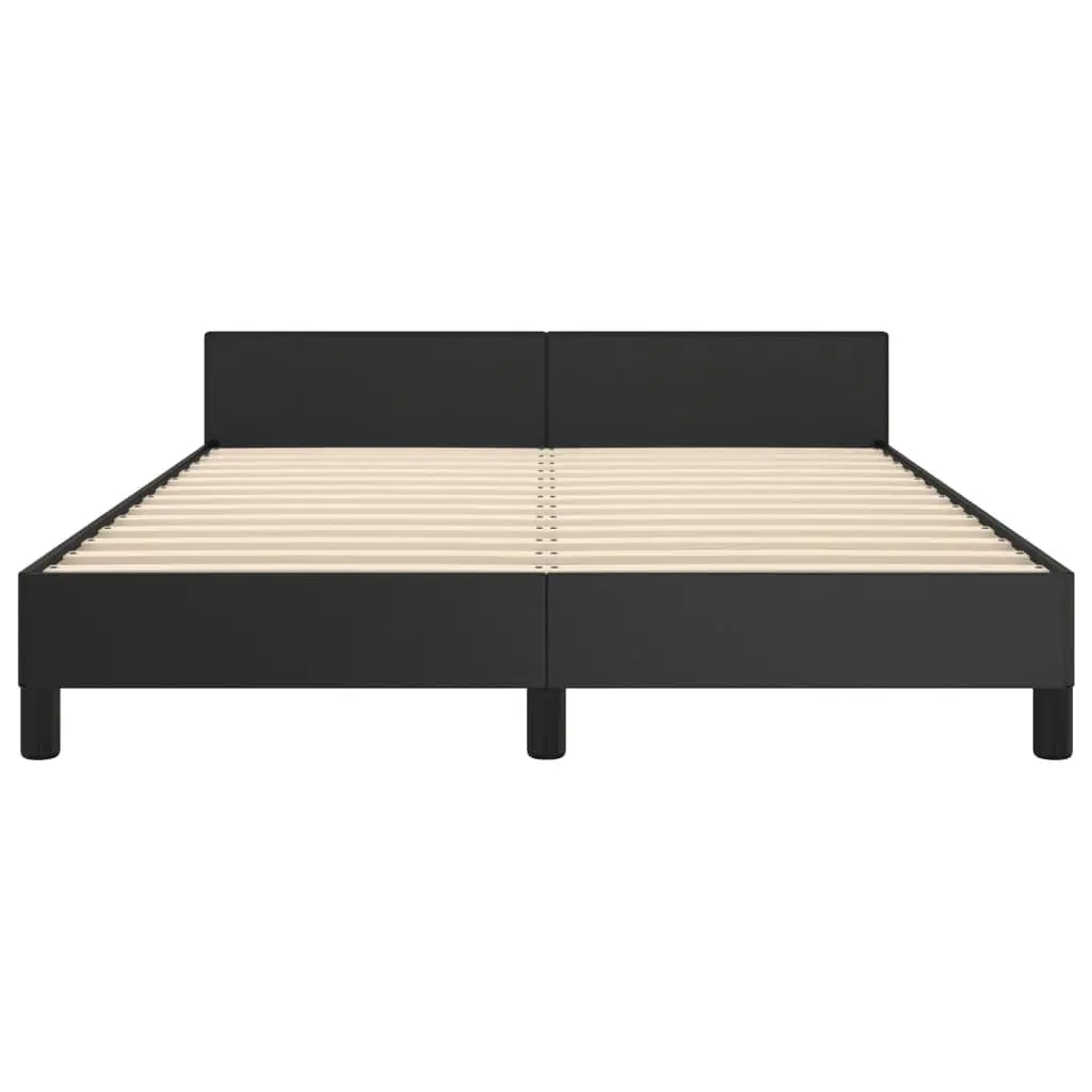 Black Faux Leather Double Bed Frame 137x187cm