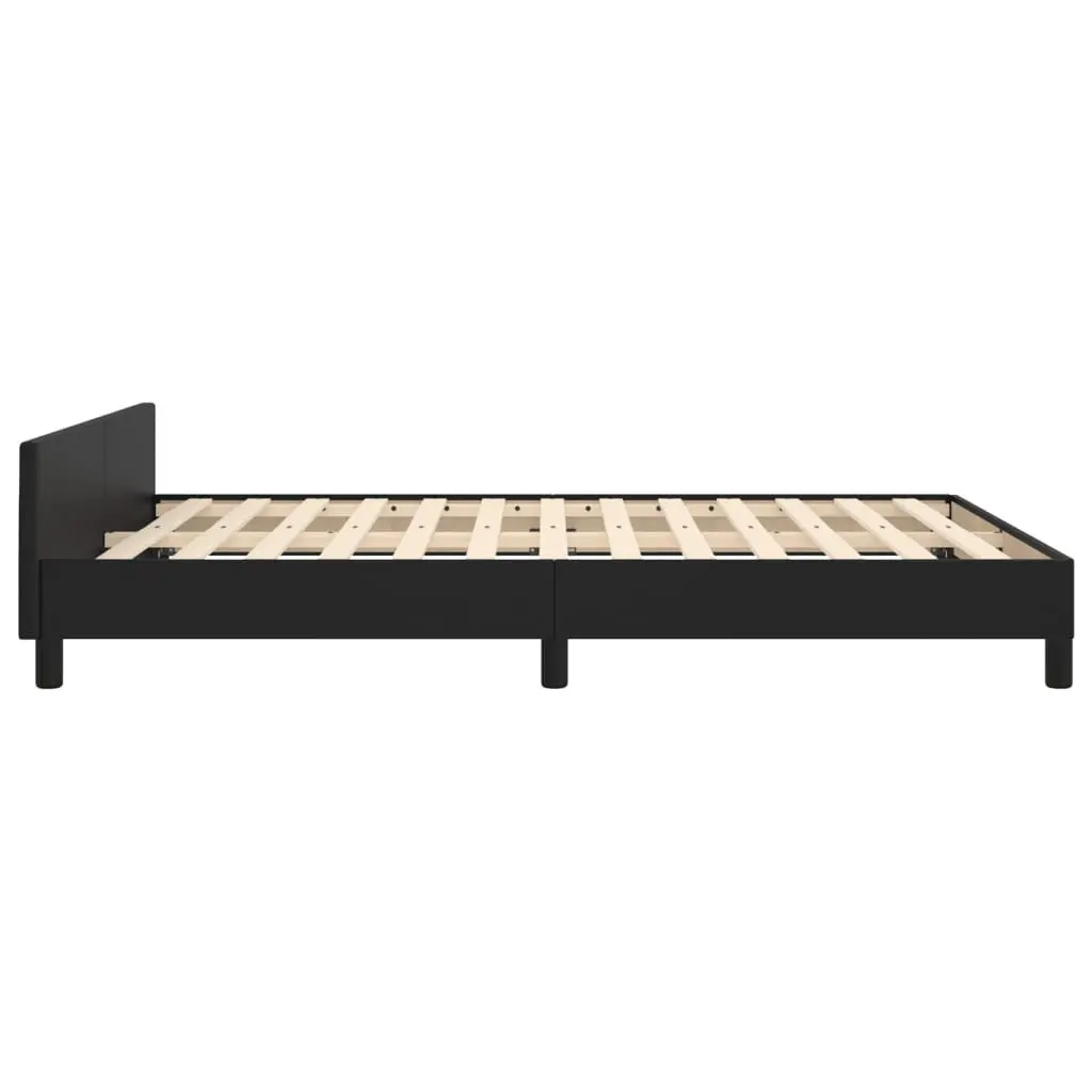 Black Faux Leather Double Bed Frame 137x187cm