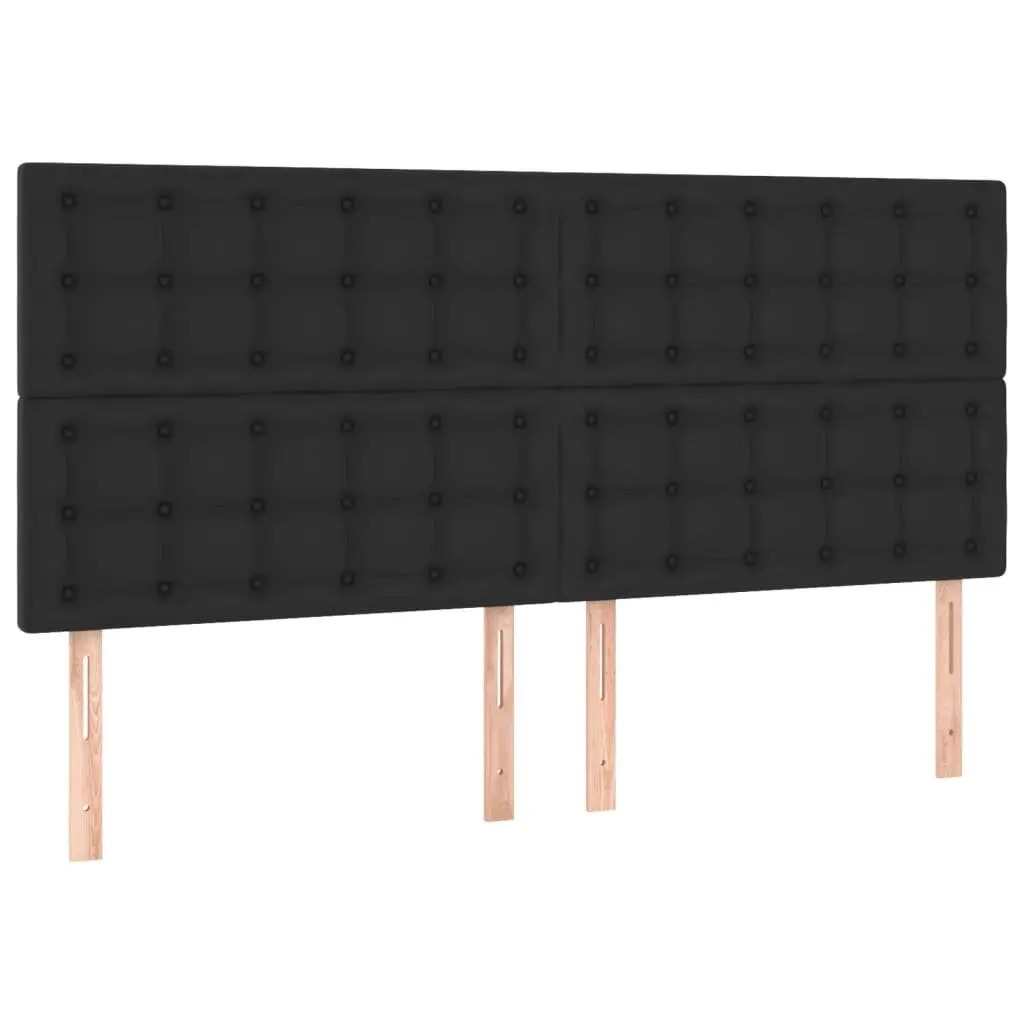 Queen Bed Frame Black Faux Leather 152x203 cm