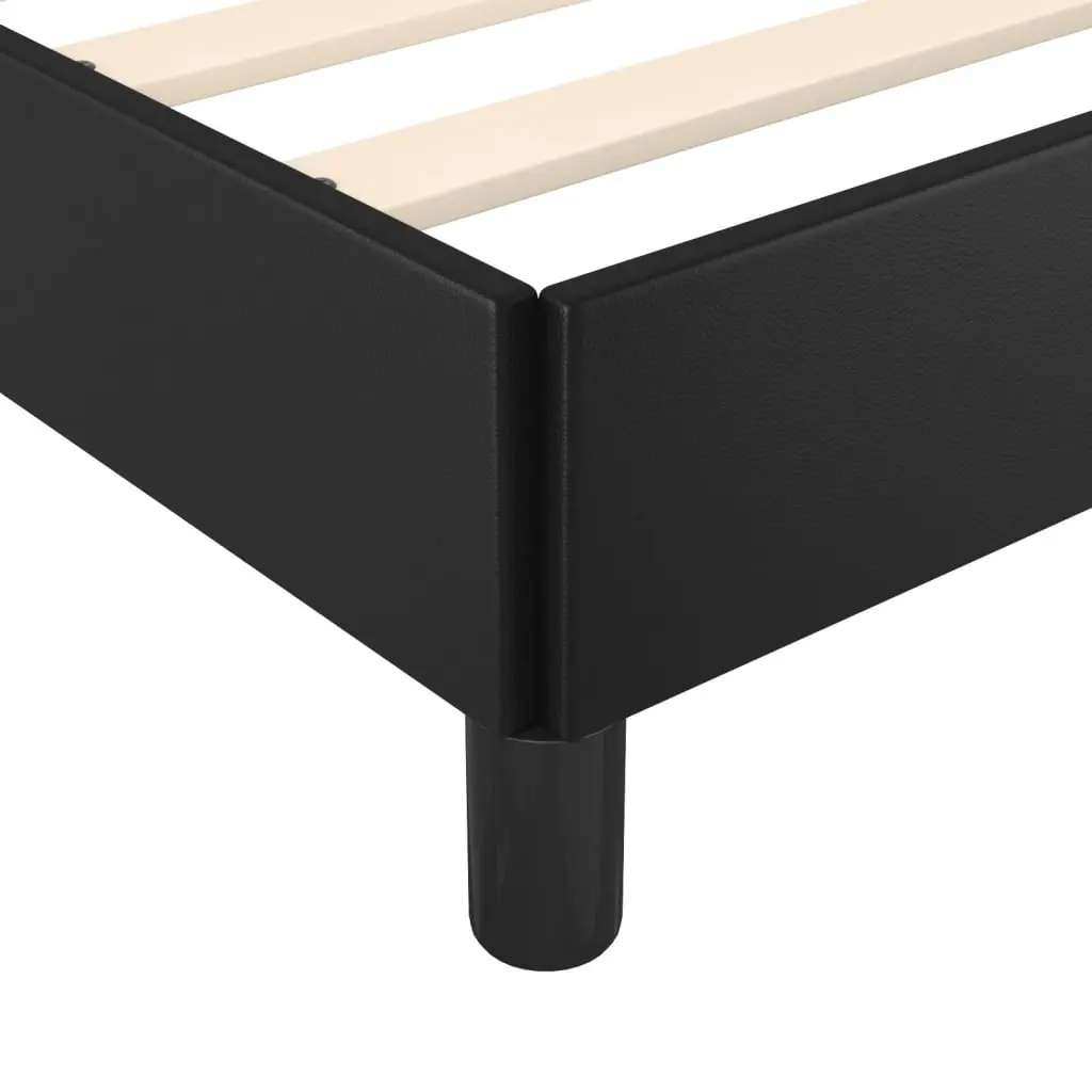 Queen Bed Frame Black Faux Leather 152x203 cm