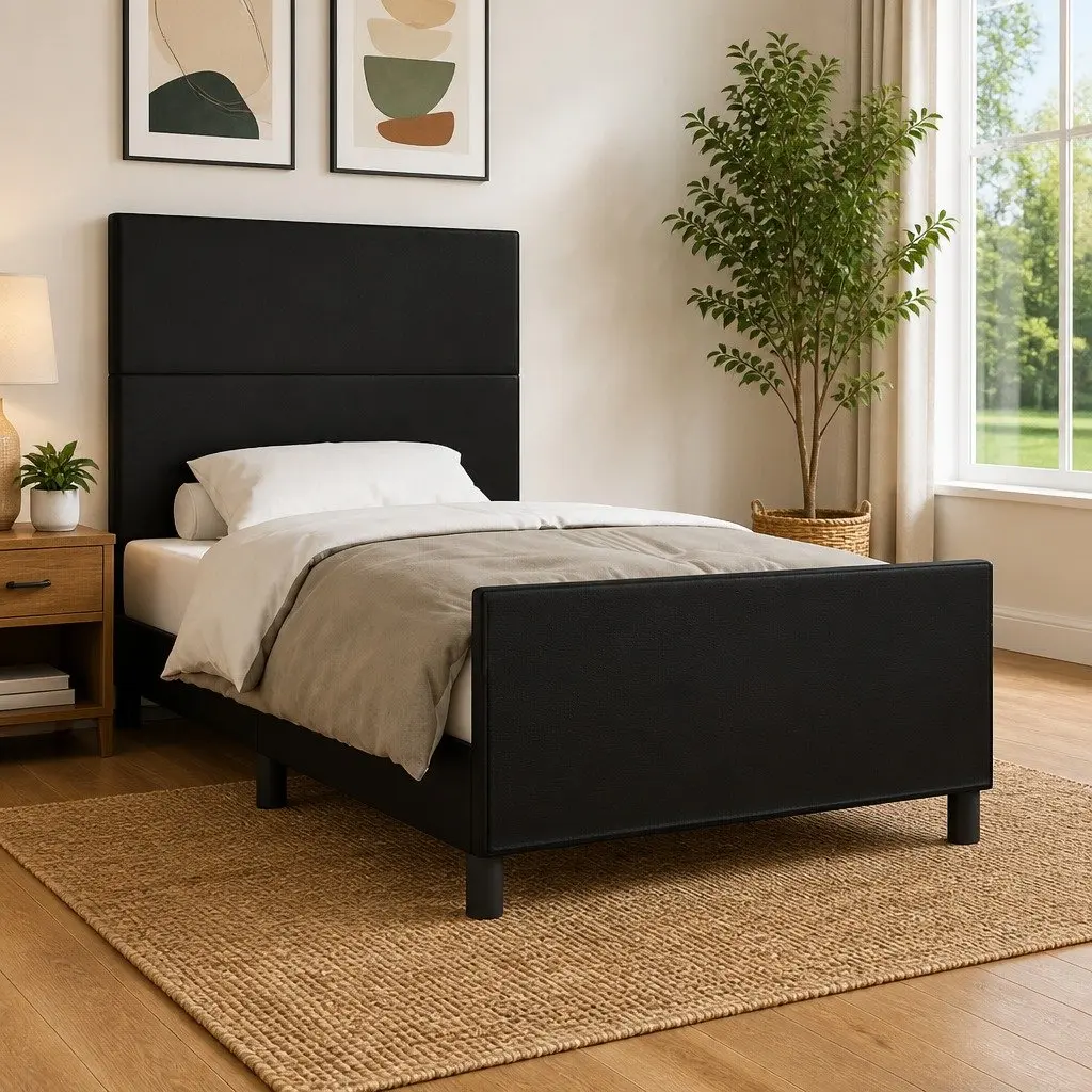 King Single Bed Frame with Adjustable Headboard 107x203cm