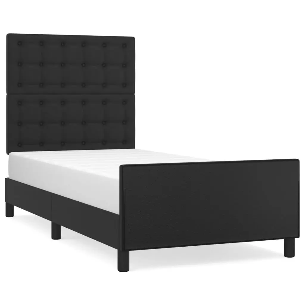 King Single Bed Frame with Black Velvet Headboard