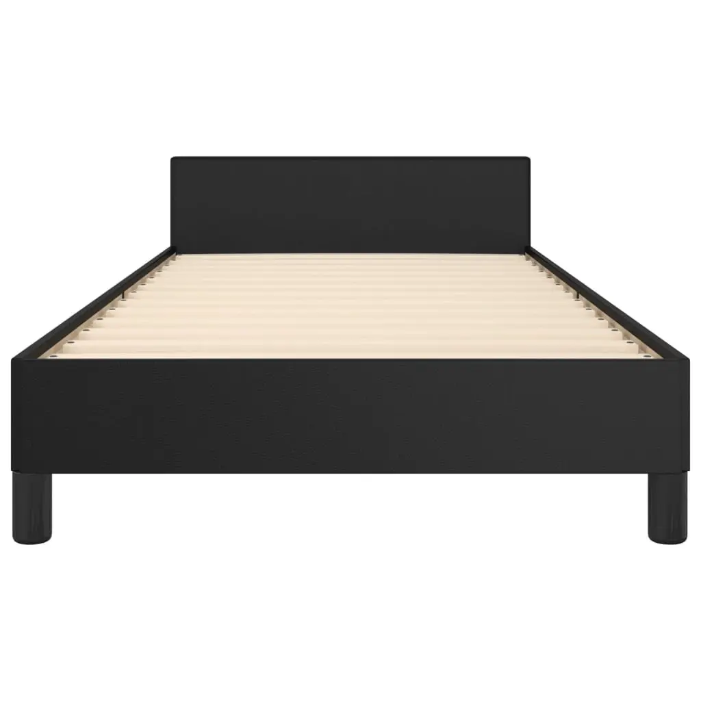 King Single Bed Frame with Black Velvet Headboard