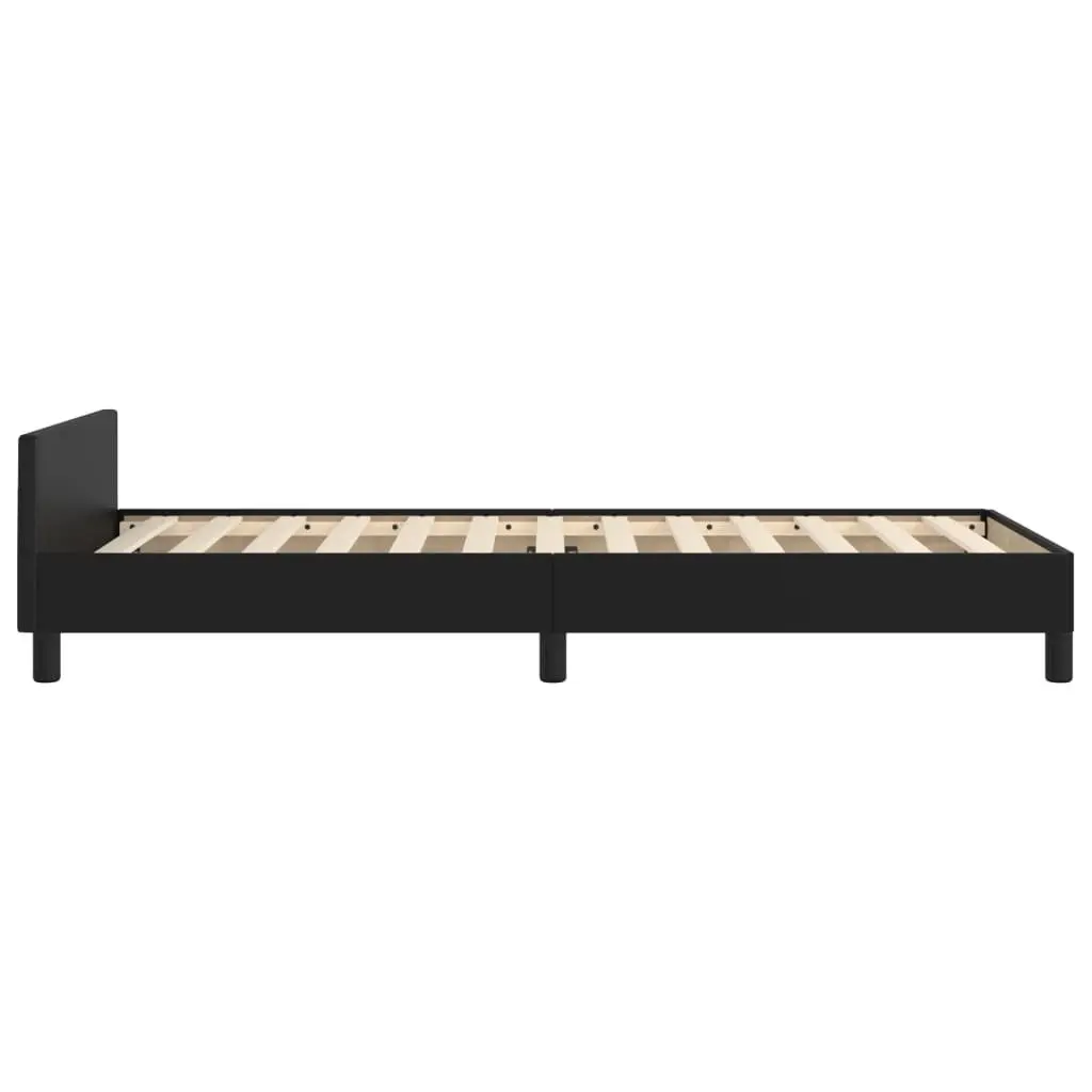 King Single Bed Frame with Black Velvet Headboard