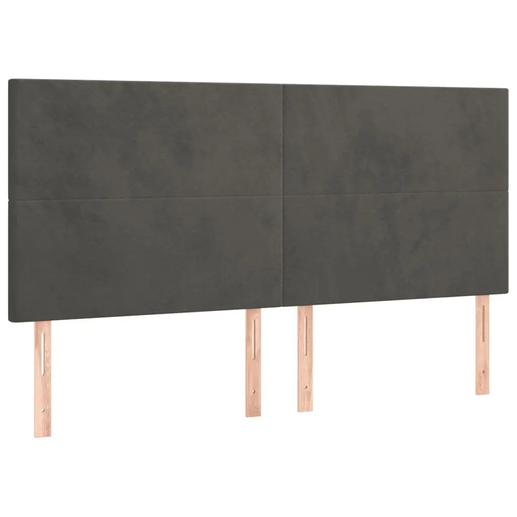 Dark Grey Velvet Queen Bed Frame with Headboard