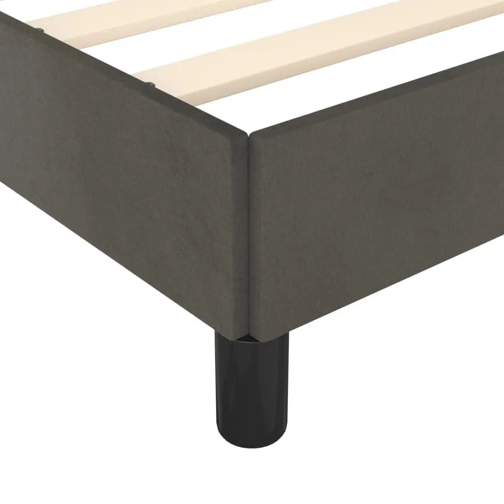 Dark Grey Velvet Queen Bed Frame with Headboard