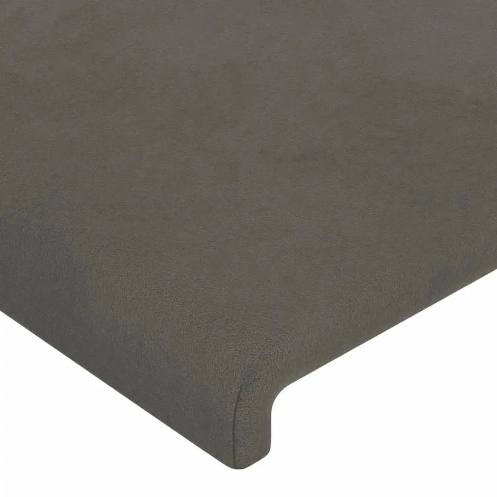 Dark Grey Velvet Queen Bed Frame with Headboard