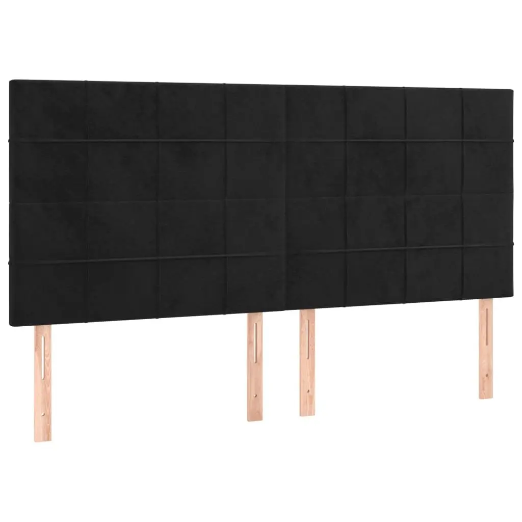 Queen Bed Frame with Velvet Headboard 152x203cm