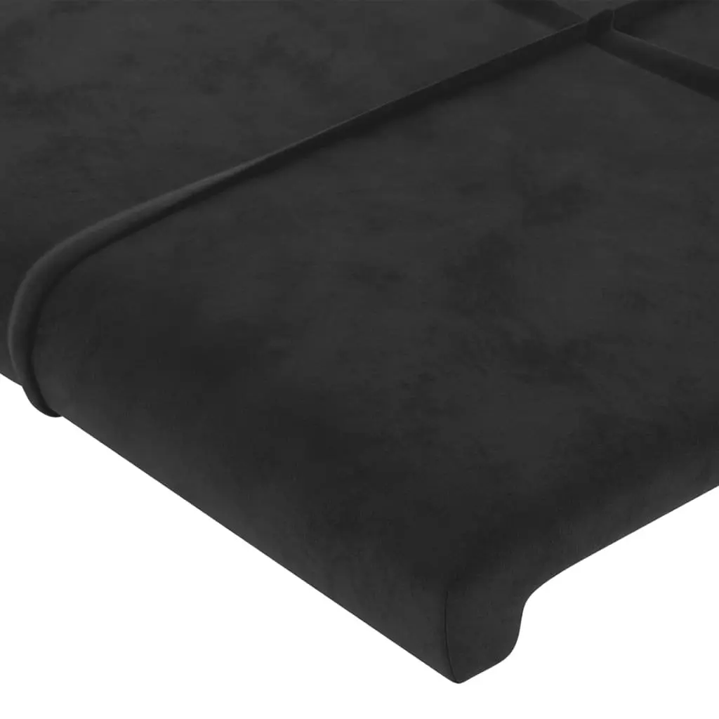 Queen Bed Frame with Velvet Headboard 152x203cm