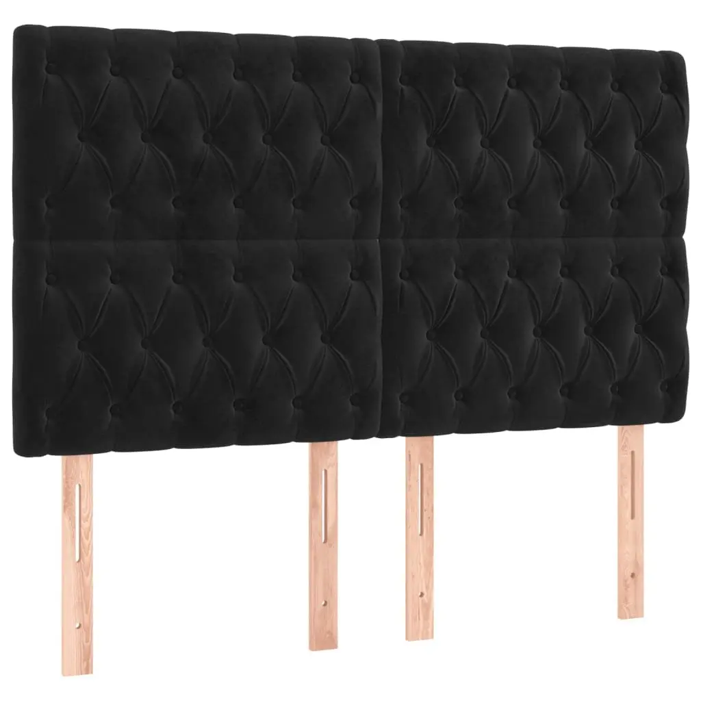 Queen Bed Frame Black Velvet 152x203cm Adjustable Height