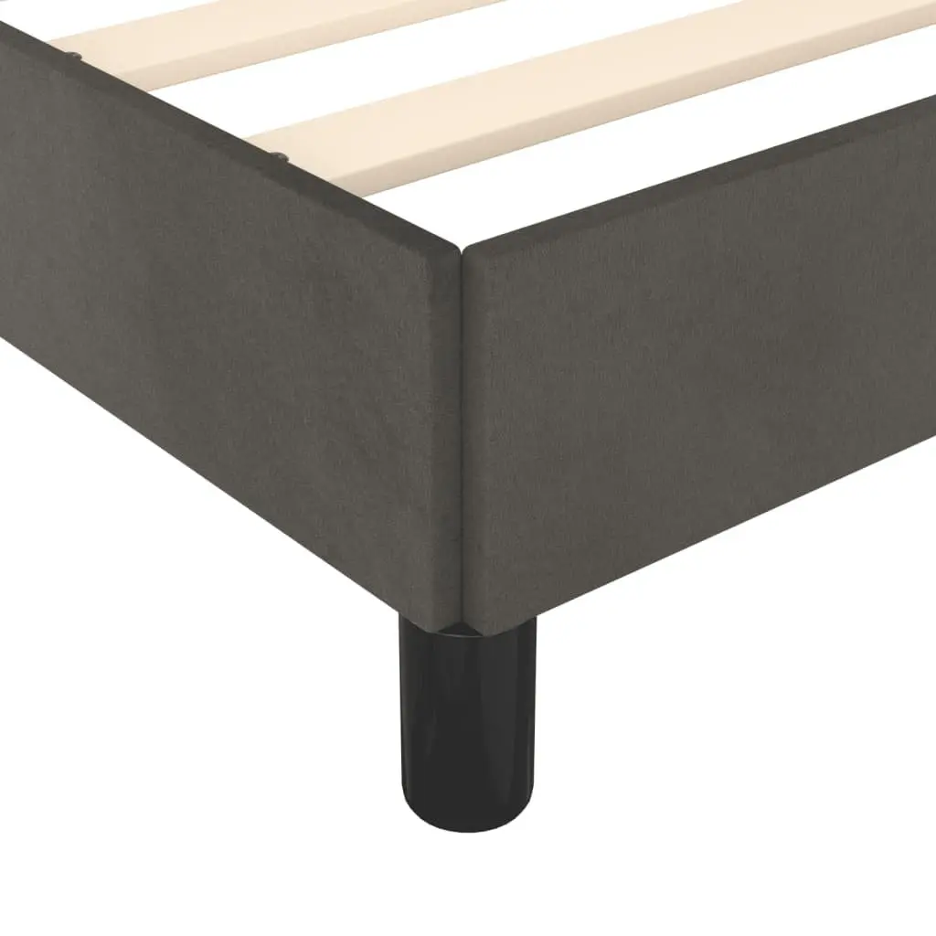Dark Grey Velvet Queen Bed Frame with Headboard 152x203 cm