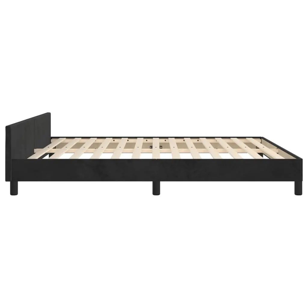Queen Bed Frame with Adjustable Velvet Headboard