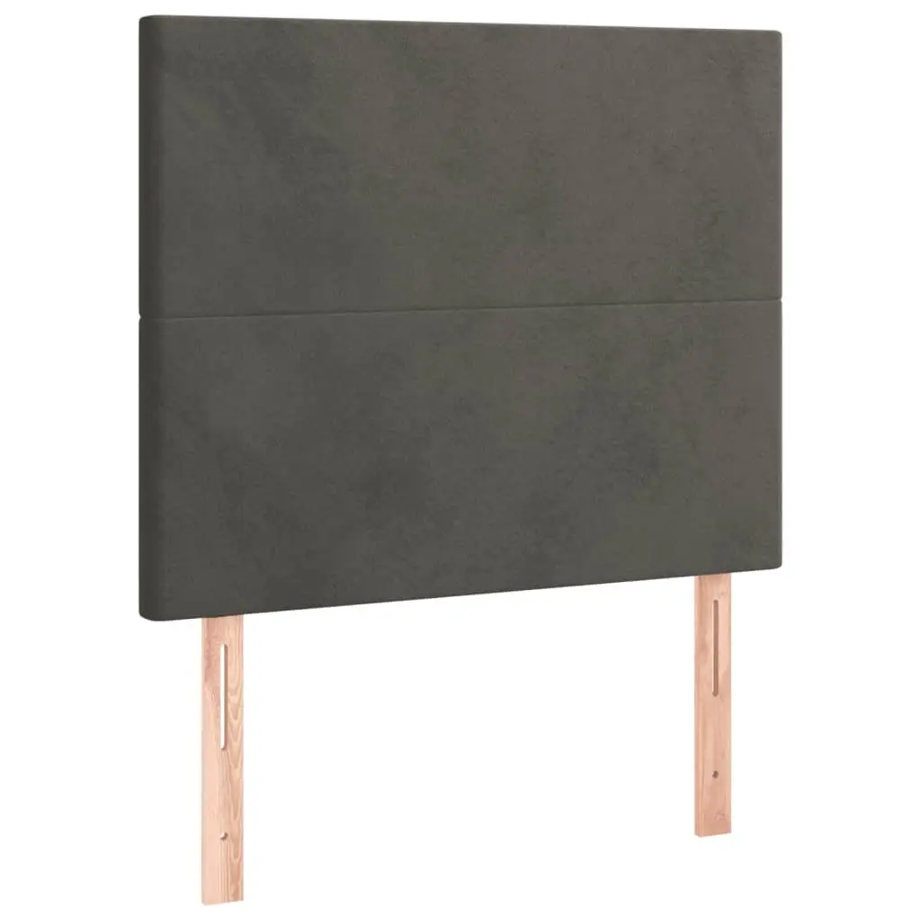 King Single Bed Frame with Grey Velvet Headboard