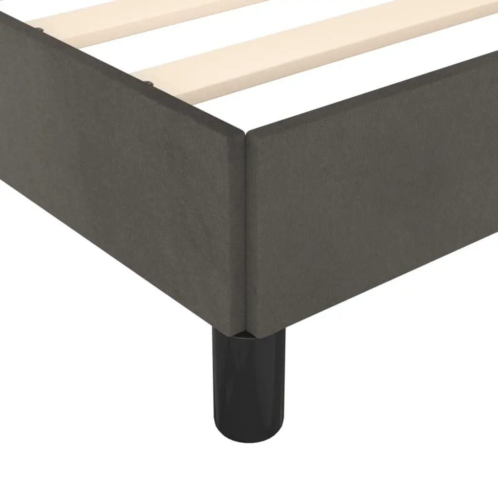 King Single Bed Frame with Grey Velvet Headboard