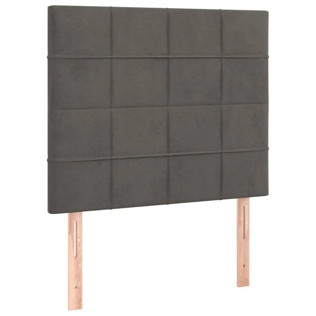 King Single Bed Frame Adjustable Height Grey Velvet 107x203cm