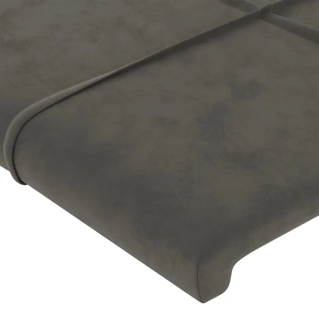 King Single Bed Frame Adjustable Height Grey Velvet 107x203cm