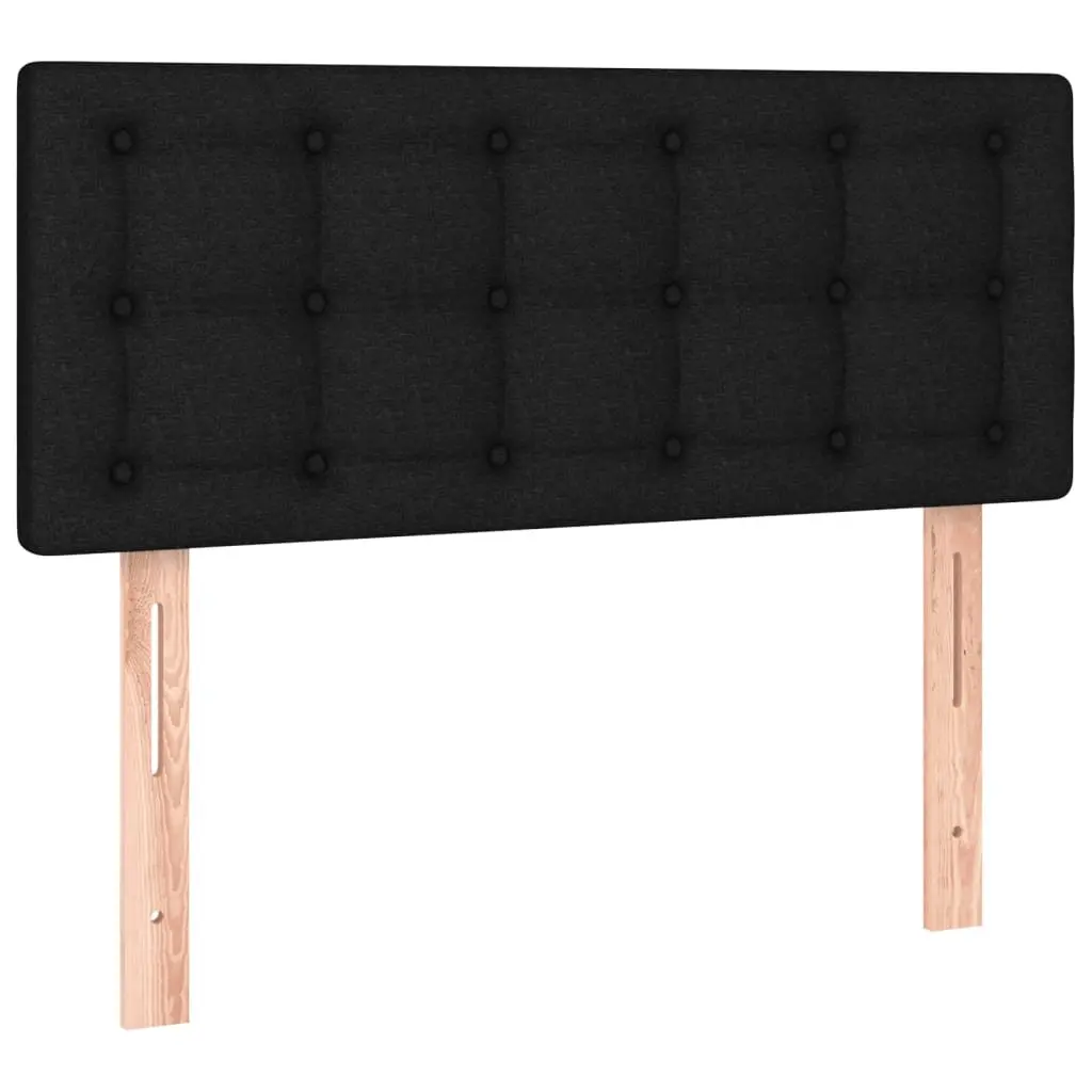 King Single Bed Frame with Pocket Spring Mattress Adjustable Black Fabric Headboard