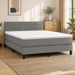 Elegant Queen Size Box Spring Bed with Pocket Spring Mattress