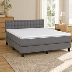 Queen Size Box Spring Bed with Adjustable Headboard