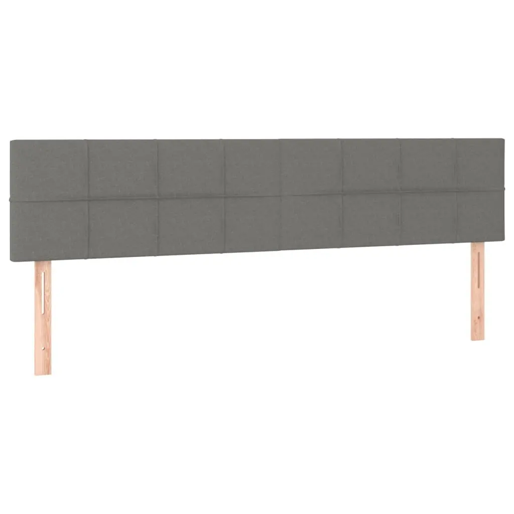 Queen Size Box Spring Bed Dark Grey Velvet 153x203cm with Pocket Spring Mattress