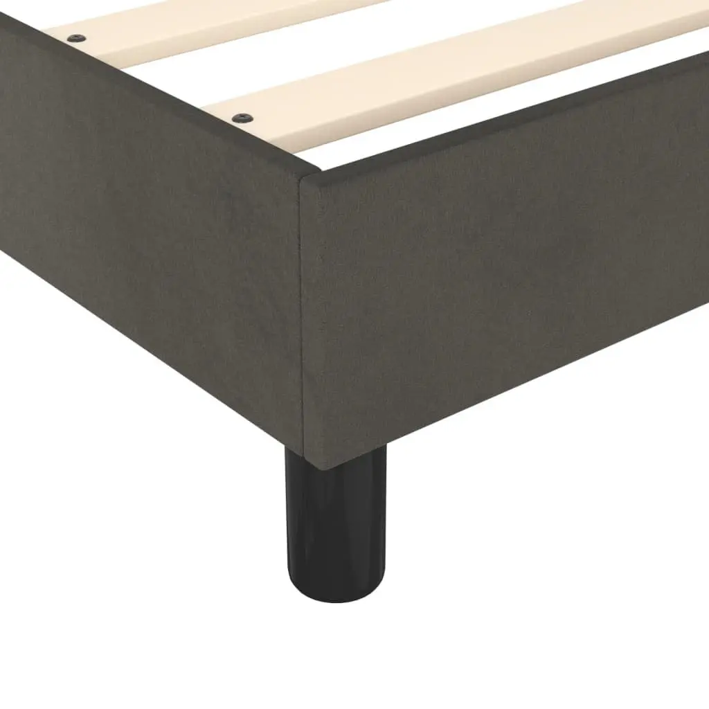 Box Spring Bed Queen Size Grey Velvet Upholstery Adjustable Headboard Pocket Spring Mattress
