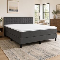 Queen Size Box Spring Bed with Pocket Spring Mattress